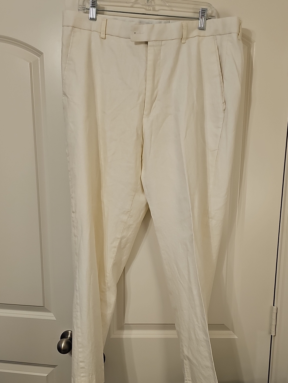 Stacy Adams Off-White Linen-Blend Trousers